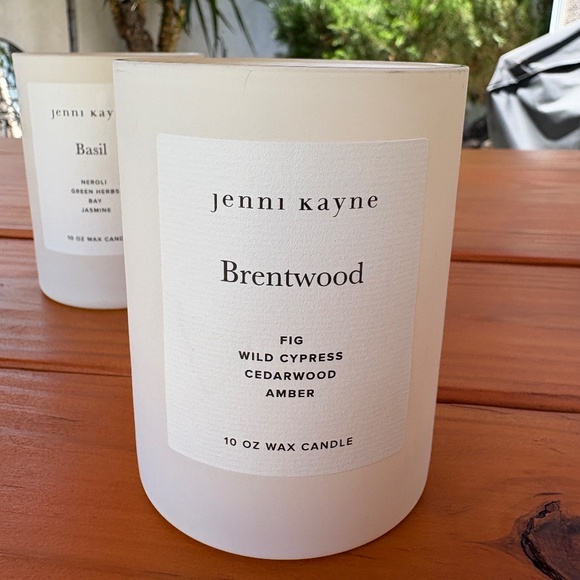 2 Empty Jenni Kayne Glass Candle Vessels in Cream, Basil and Brentwood Scents - Picture 2 of 9